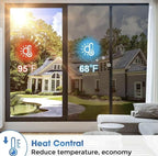 Window Privacy Film One Way, UV Sun Blocking, Heat Control