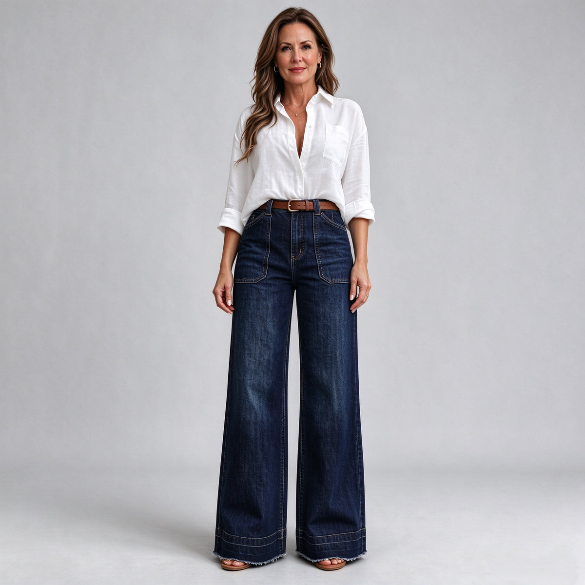 Vintage High-Waisted Wide-Leg Denim Jeans | Ultra-Soft Comfort & Relaxed Fit