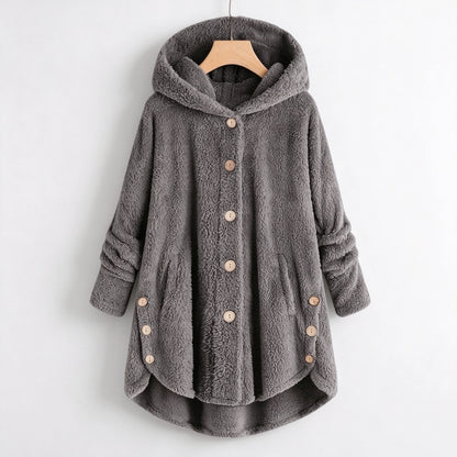 ❄️ Stay Warm & Look Great: Women’s Plush Hooded Fleece Coat