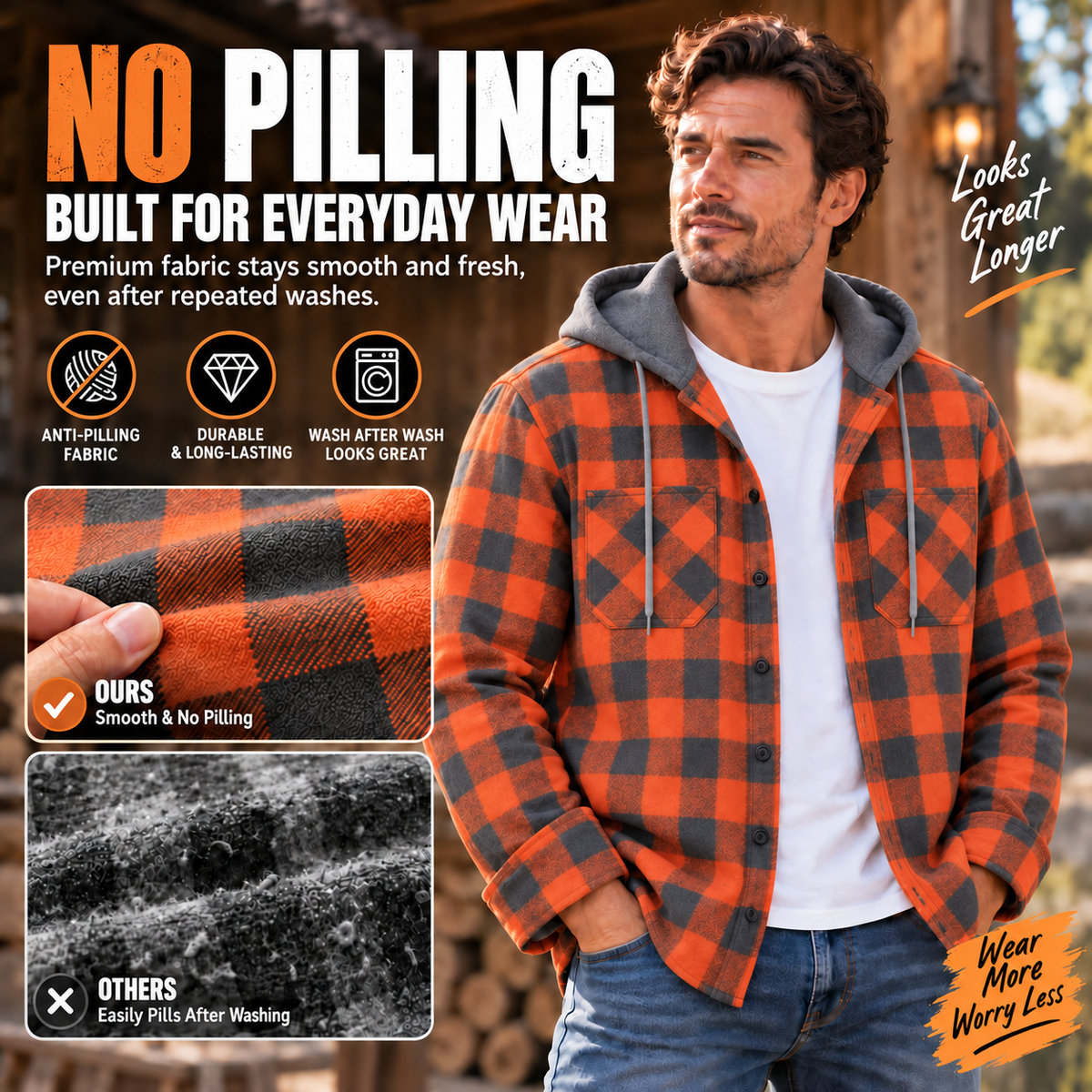 Men's Plaid Flannel Hooded Shirt Jacket – Essential Fall Layer for Casual Everyday Style