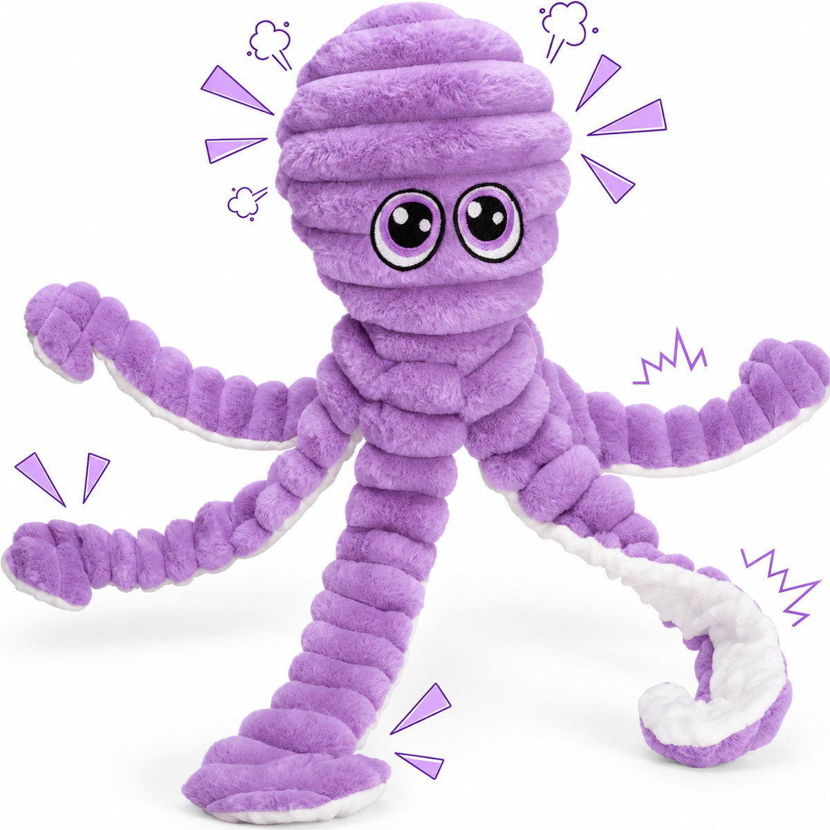 Interactive Octopus Dog Toy – Squeaky, Crinkle & Soft Plush Fun for Happy Pups