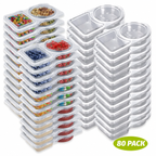 2-Compartment Reusable Snack Containers with Lids – Stackable Meal Prep Set