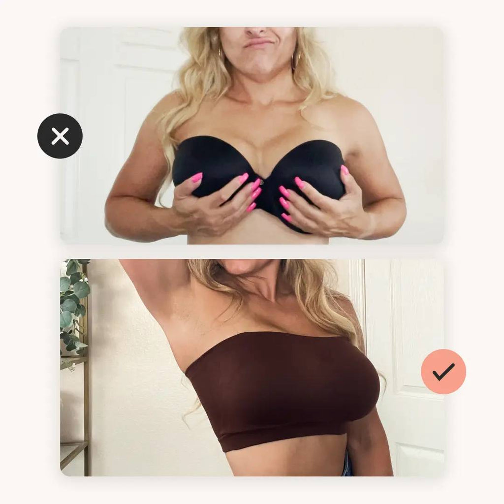 ✨ Convertible Strapless Bandeau Bra with Wireless Comfort, Anti-Slip Grip 👍Suitable for All Body Types