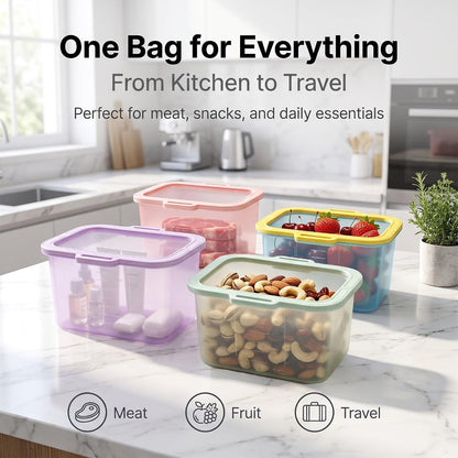 Reusable Silicone Food Storage Bag – Magnetic Seal, Easy Clean, Fridge & Freezer Friendly