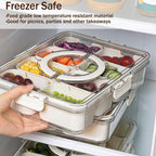 Portable Divided Snack Box — Large Capacity Tray for Picnics, Movies & Travel