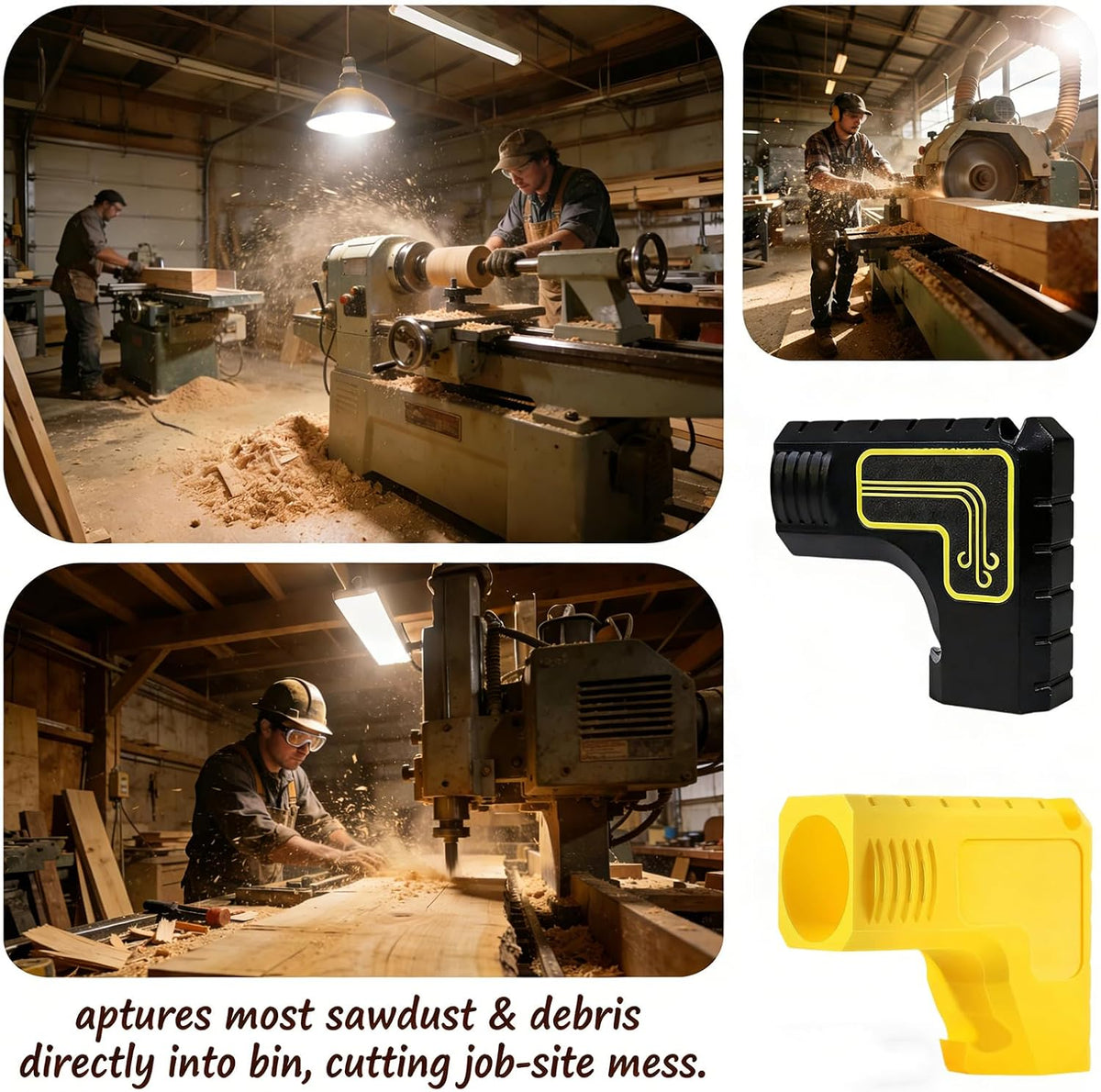 Table Saw Dust Collection Adapter – No Vacuum Needed, Less Sawdust & Easy Cleanup