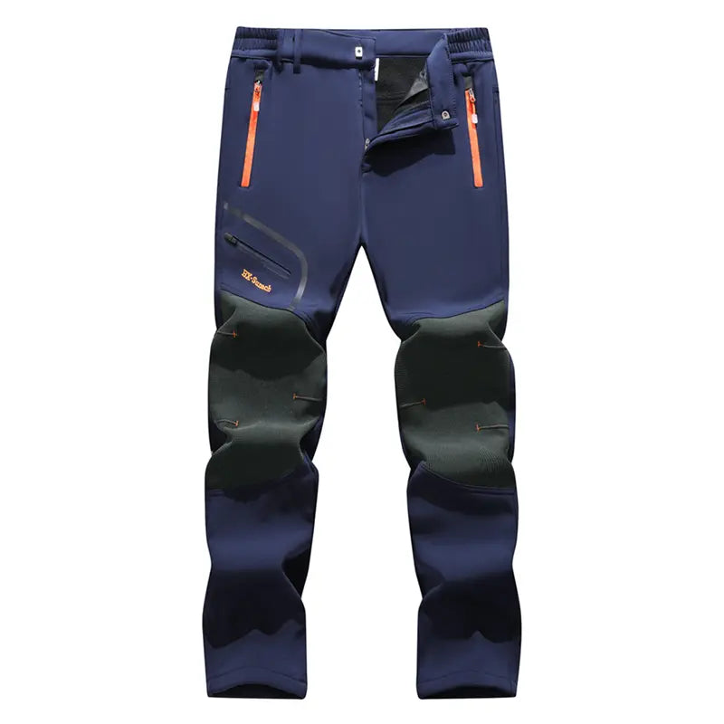 🏔️ Men's Thermal Fleece Waterproof Softshell Hiking Pants | Heavy-Duty Winter Cargo