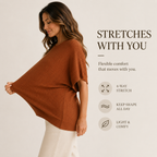 Women's casual loose solid color knitted pullover sweater