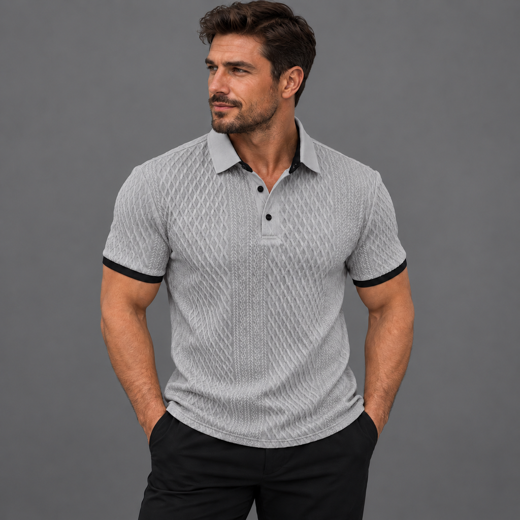 Men's Tailored-Fit Premium Textured Polo