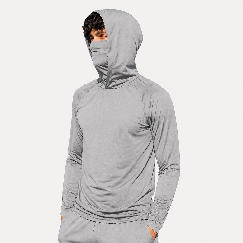 Men’s Lightweight Hooded Sun Shirt with Face & Neck Coverage