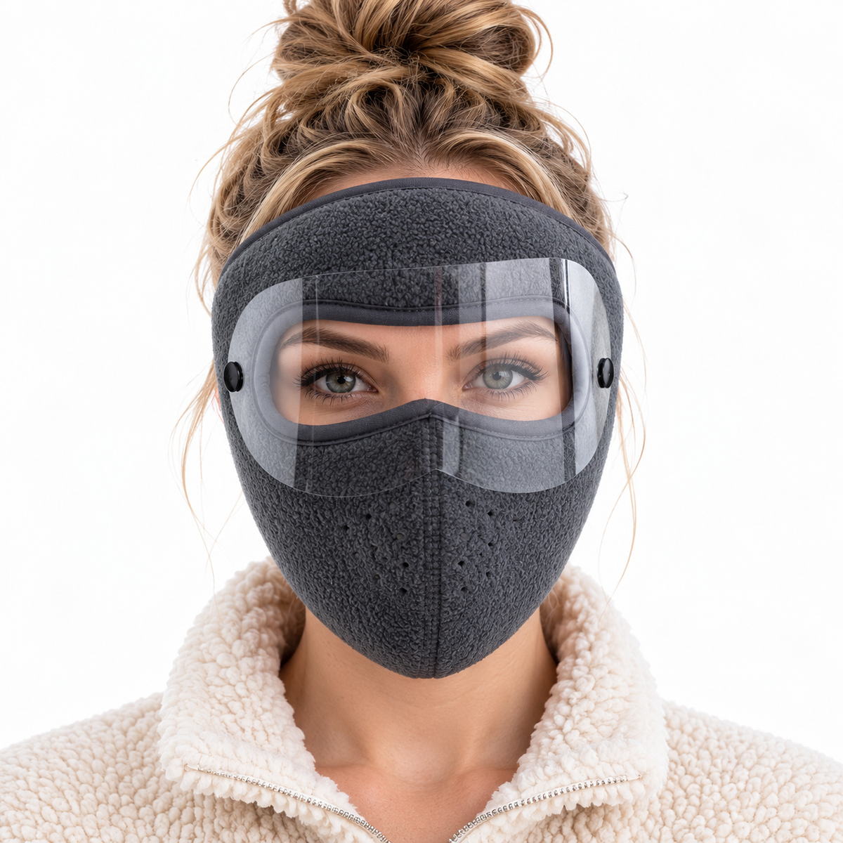❄️ Winter Warm Fleece Thermal Face Mask with Detachable Clear Visor