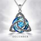 Celtic Trinity Knot Birthstone Necklace - Eternal Love Pendant & Perfect Gift