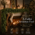 6ft Artificial Cedar Garland – Extra-Full Winter Greenery Pine Wreath