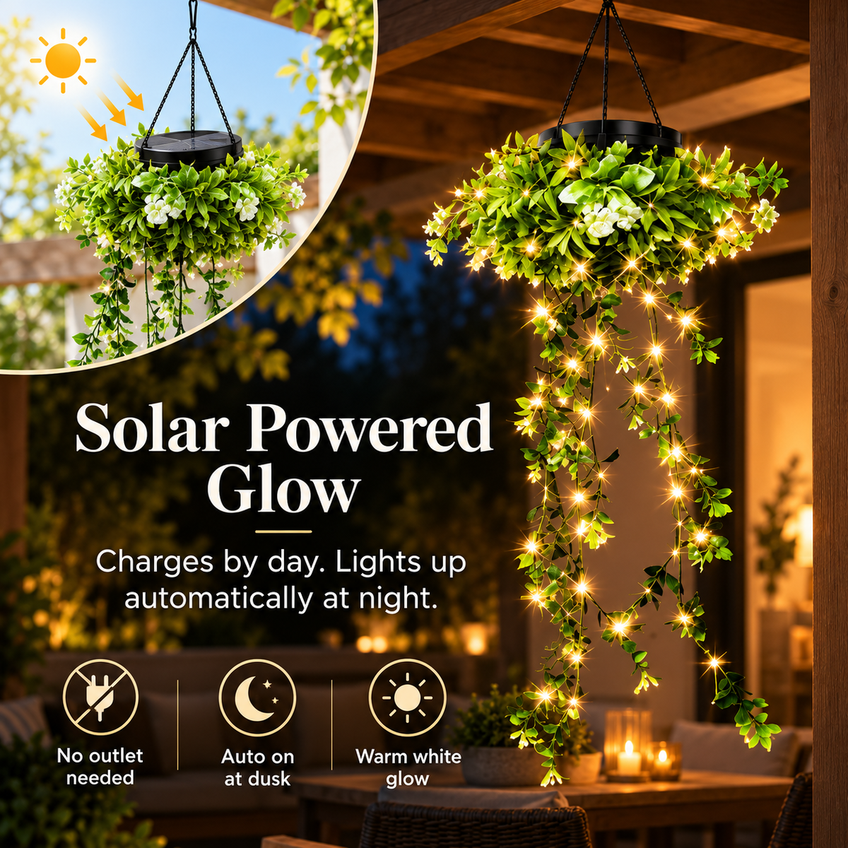 Solar Artificial Plants Hanging lights– Bring Your Garden to Life After Dark