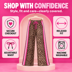 💃Women's Leopard Print Side Stripe Wide Leg Stretchy Casual Pants💃