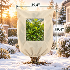 Plant Frost Protector - with Zippered Drawstring and Transparent Panel