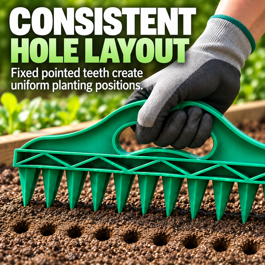 🌱 Easy-Press Multi-Hole Garden Seeder & Soil Prep Tool🌱