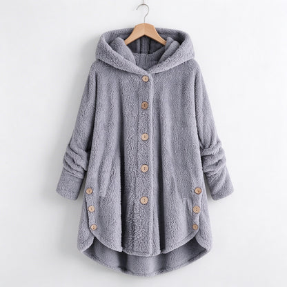 ❄️ Stay Warm & Look Great: Women’s Plush Hooded Fleece Coat