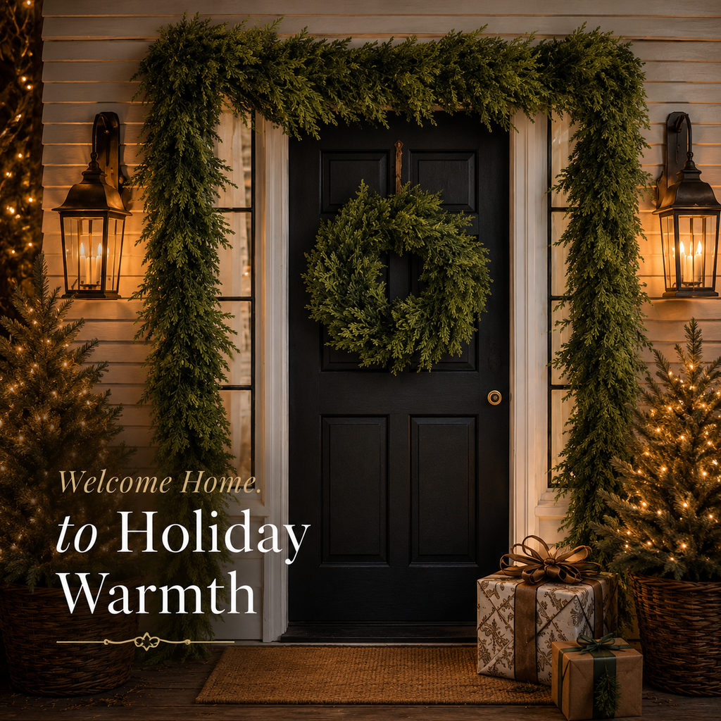6ft Artificial Cedar Garland – Extra-Full Winter Greenery Pine Wreath