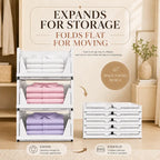 Foldable Drawer-Style Wardrobe Storage Box – Stackable Clothing & Closet Organizer
