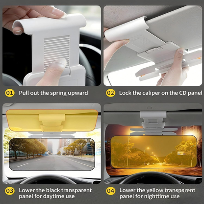 🚗2-in-1 Adjustable Dual-Lens Anti-Glare Car Sun Visor — Safer Driving🚗