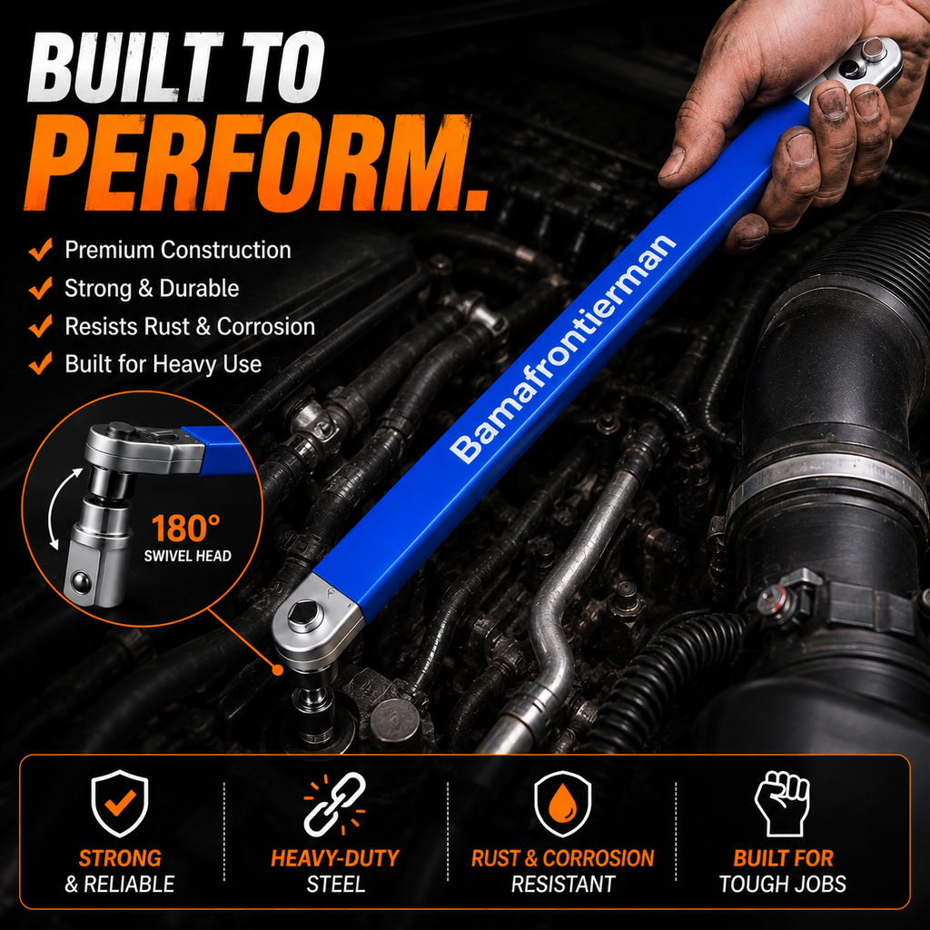 Universal Offset Extension Wrench Set – 1/2", 1/4" & 3/8" Drive Adapters