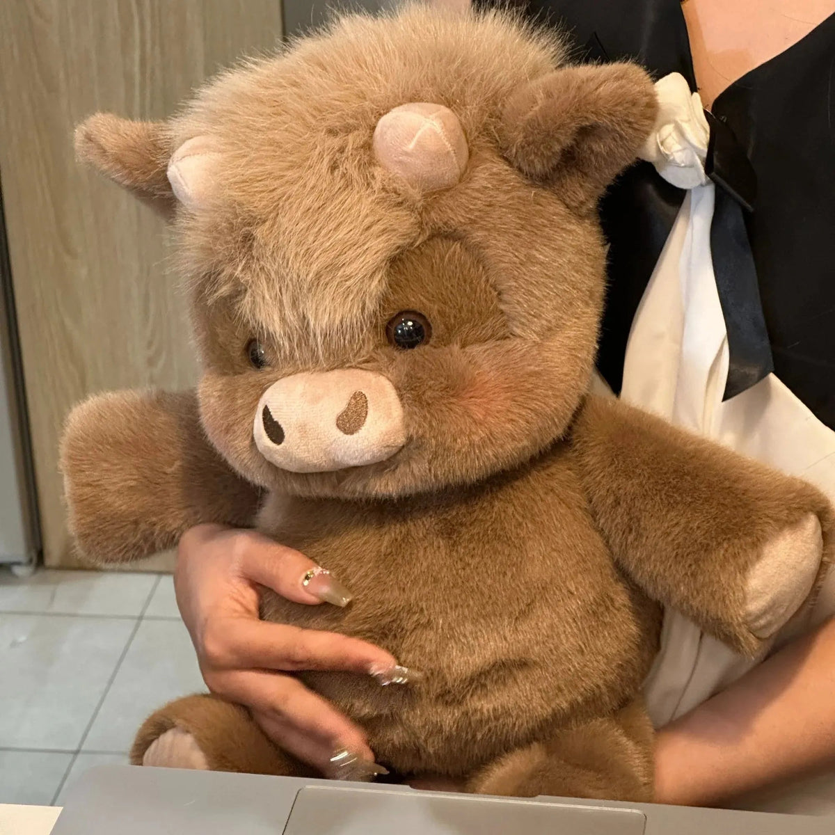🐮 Fluffy Highland Cow Plush – Cozy Cuddle Gift for Cow Lovers