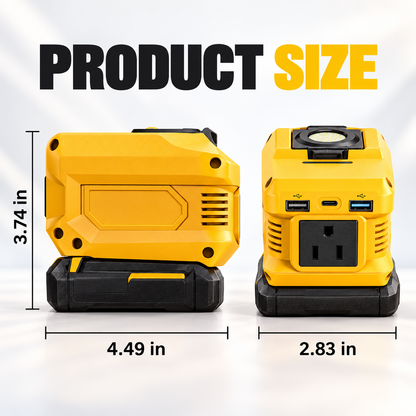 220W Portable Power Inverter with USB-C, Dual USB Ports & LED Work Light
