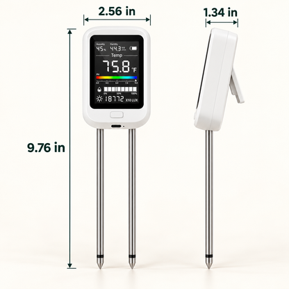 6-in-1 Digital Soil Tester with LCD Display – Moisture, pH, Fertility, Light & Temperature Meter