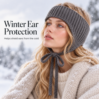 ❄️Women's Knit Ear Warmer Headband – Cap-Friendly Tie-On Design🧣
