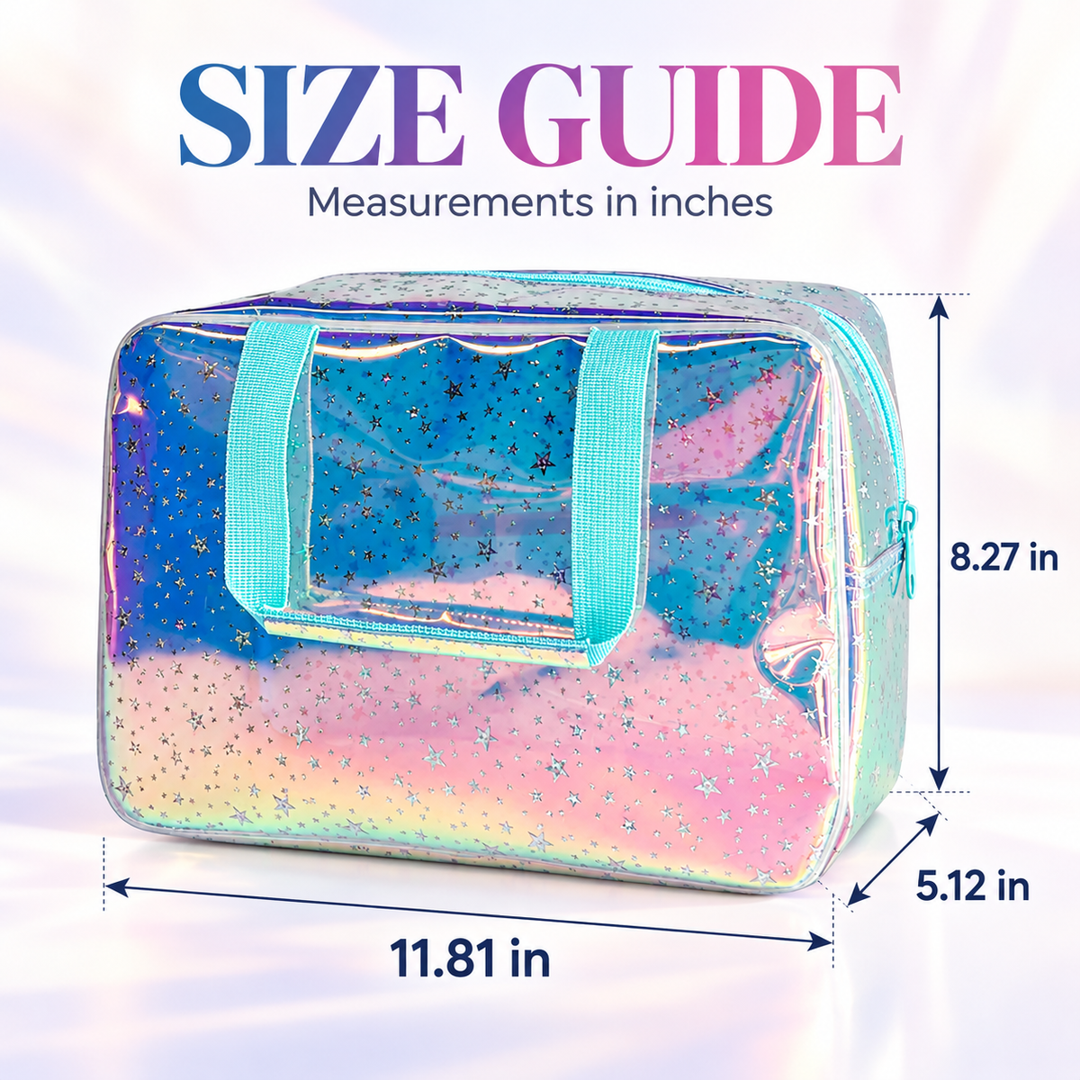 Holographic Clear Star Cosmetic Travel Bag