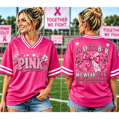Pink Ribbon Breast Cancer Support Game Day Jersey