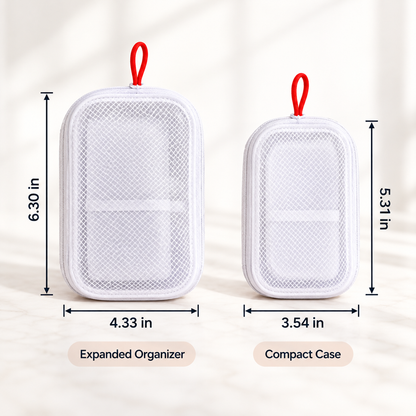Portable Multi-Compartment Travel Organizer Bag for Toiletries, Medicine & Daily Essentials