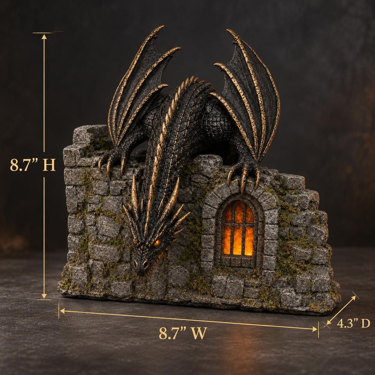 Fire-Breathing Dragon Mist Diffuser – Glowing Gothic Castle Decor