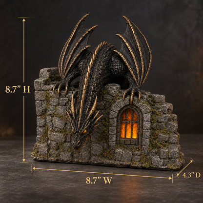 Fire-Breathing Dragon Mist Diffuser – Glowing Gothic Castle Decor