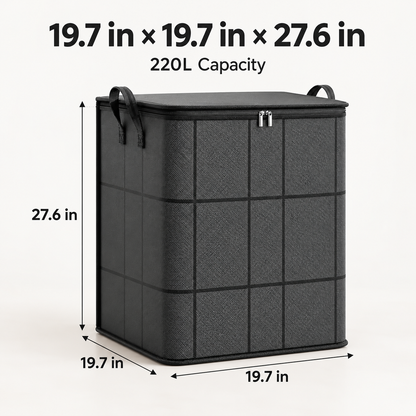 220L Foldable Storage Bag – Extra Large Organizer for Clothes, Blankets & Bedding