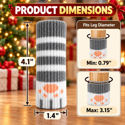 16/24 Pcs Christmas Knit Chair Leg Socks with Felt Pads – Non-Slip Furniture Floor Protectors