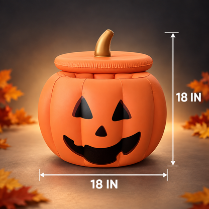 Inflatable Pumpkin Bucket with Detachable Lid & Reusable Design