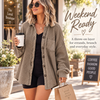 Women's Relaxed Waffle Knit Shacket