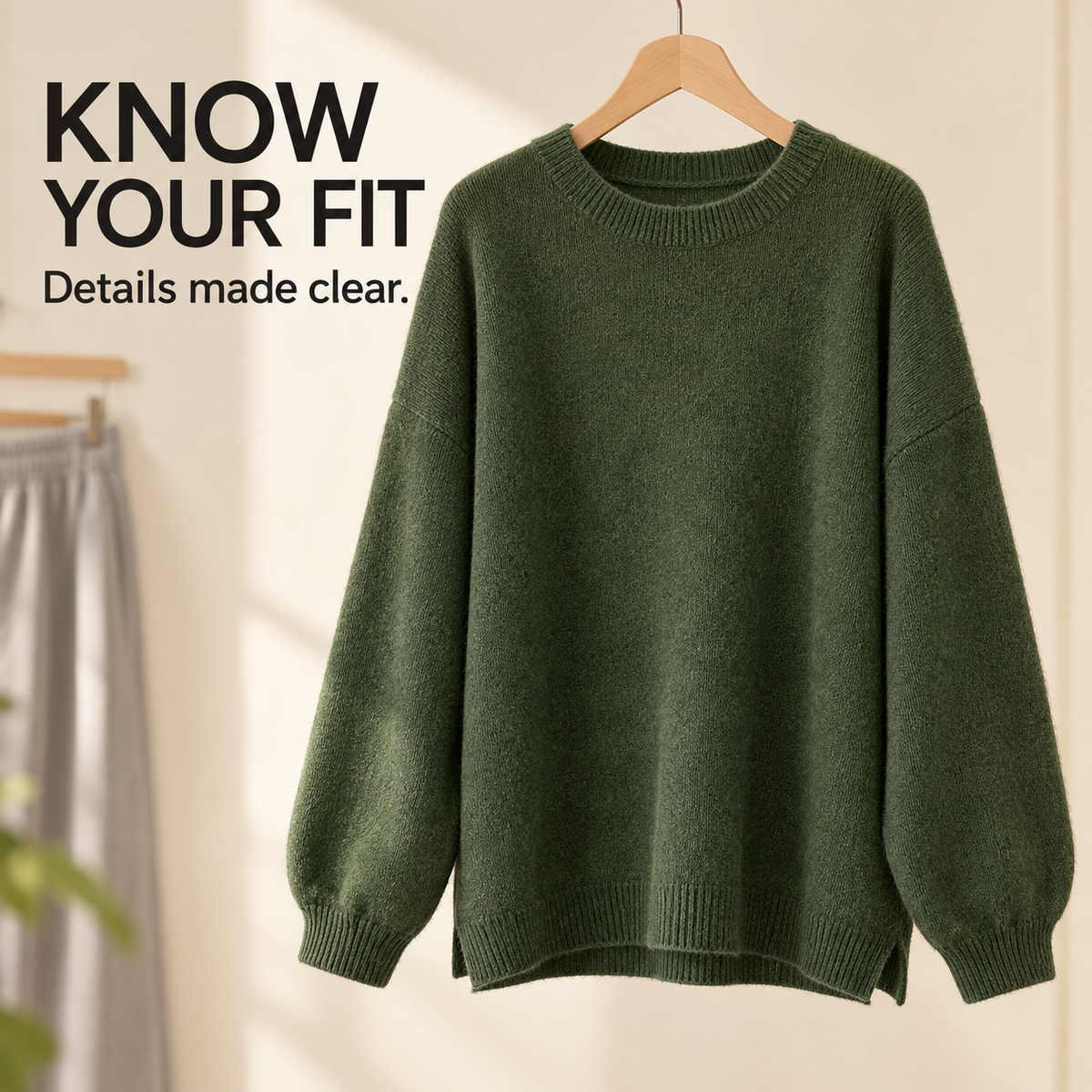 Women's Drop Shoulder Split Hem Oversized Loose Fit Baggy Sweater