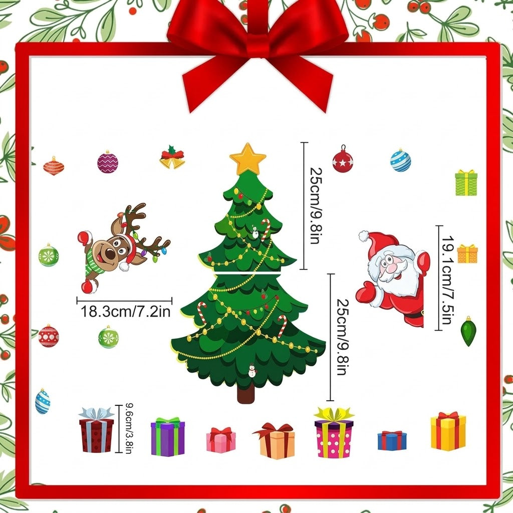 Christmas Magnetic Fridge Decorations Set – Reusable Holiday Magnets for Refrigerator & Metal Surfaces