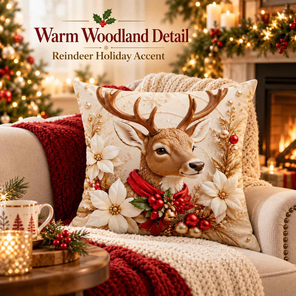 4 pack Christmas Pillow Cover Set – Easy Holiday Accent for a Festive Look