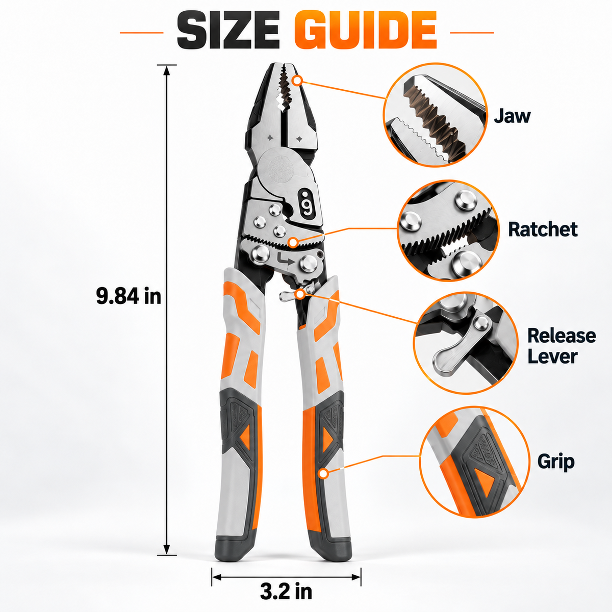 Ratcheting Locking Pliers — Grip, Cut, Crimp & Hold With Less Hand Effort