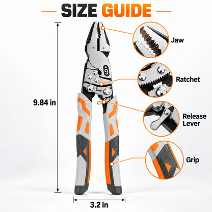 Ratcheting Locking Pliers — Grip, Cut, Crimp & Hold With Less Hand Effort