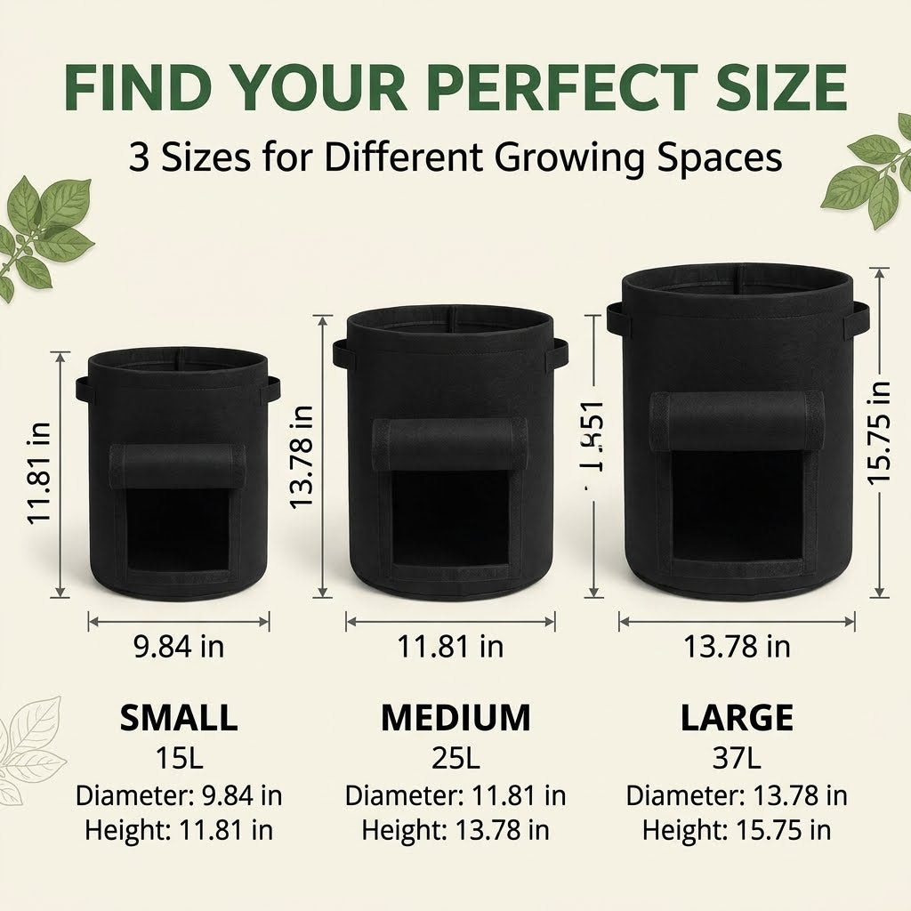 2-Pack Potato Grow Bags with Harvest Window – Breathable Fabric Planters with Handles, Easy Harvest & Reusable Design