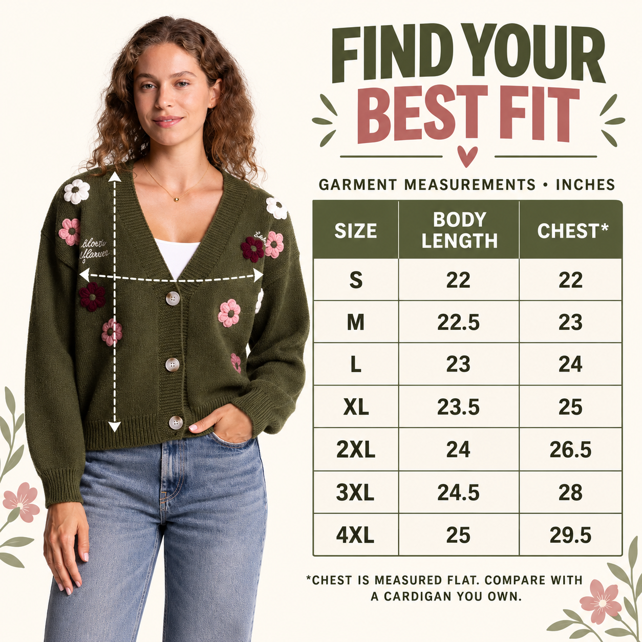 Vintage Floral Embroidered Button-Down Knit Cardigan Sweater