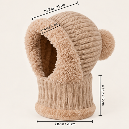 3-in-1 Women’s Winter Balaclava Hood – Fleece-Lined Hat, Scarf & Face Cover