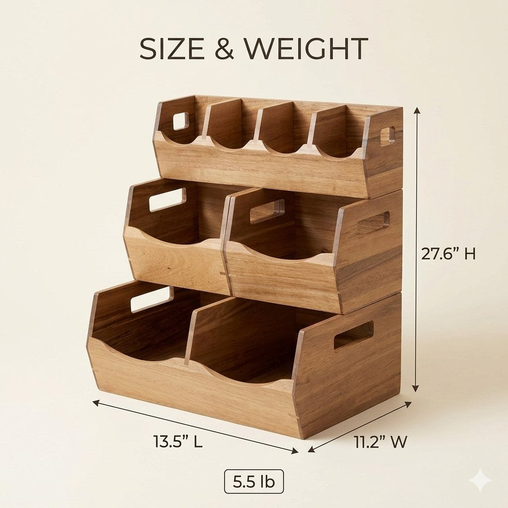 3-Tier Bamboo Potato &amp; Onion Storage Bin