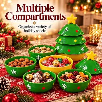 🎄Christmas Tree Snack Serving Set – Stackable Holiday Candy & Treat Bowls🍪
