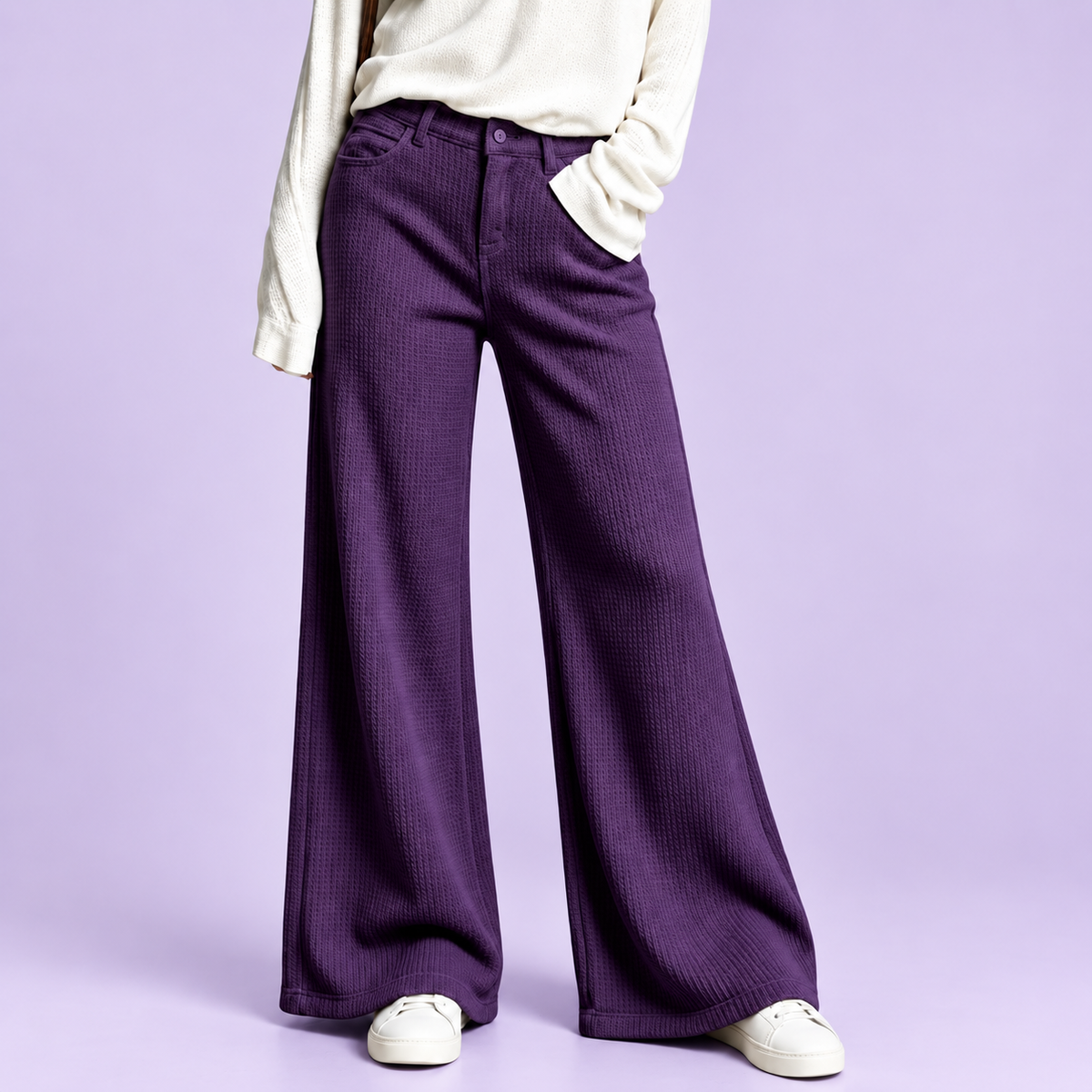 Women’s Relaxed Fit Patterned Straight-Leg Pants